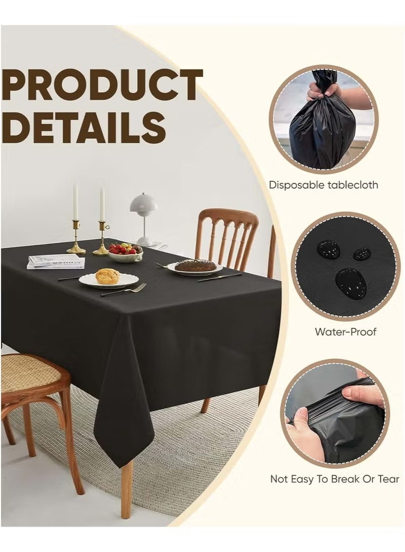 Gecomo Disposable Table Cloth 137 x 274cm Table Cloths for Party, Plastic Tablecloths for Rectangle Tables, Waterproof & Sturdy Decorative Table Cover for Dining, Wedding, Outdoor - Image 2